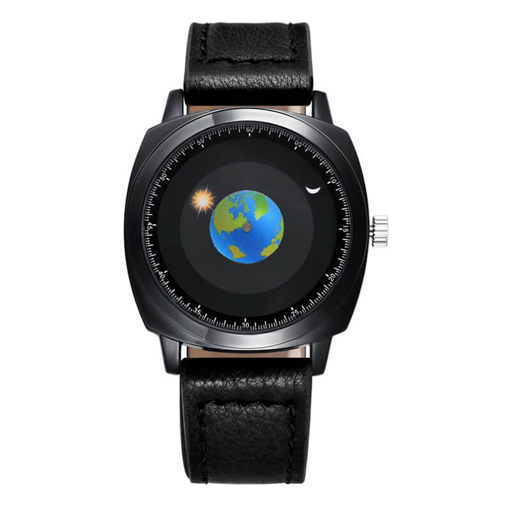 ADDIESDIVE Reloj de cuarzo impermeable de los hombres de la juventud del diseño único del dial Watch（1704）-Correa de cuero-