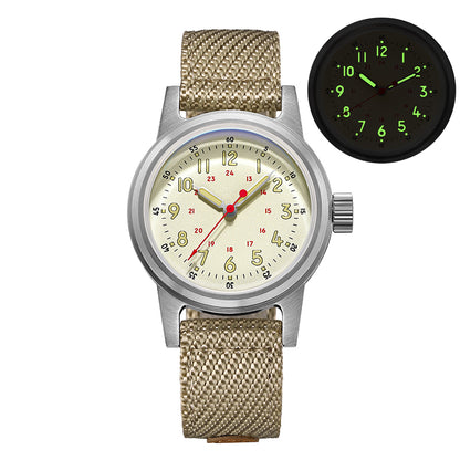 ADDIESDIVE Reloj mecánico vintage de 36 mm AD2076-Beige-