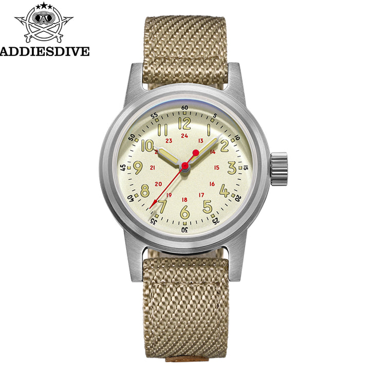 ADDIESDIVE Reloj mecánico vintage de 36 mm AD2076-Beige-