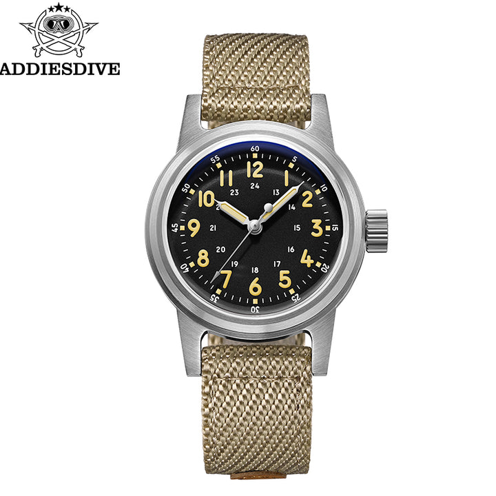 ADDIESDIVE Reloj mecánico vintage de 36 mm AD2076-Beige-