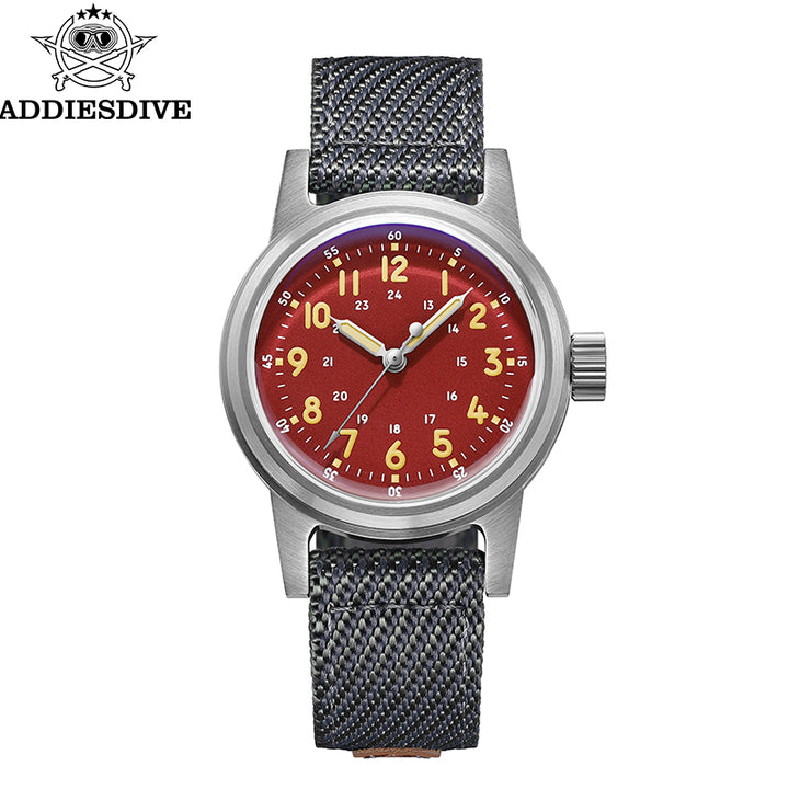 ADDIESDIVE Reloj mecánico vintage de 36 mm AD2076-Rojo-