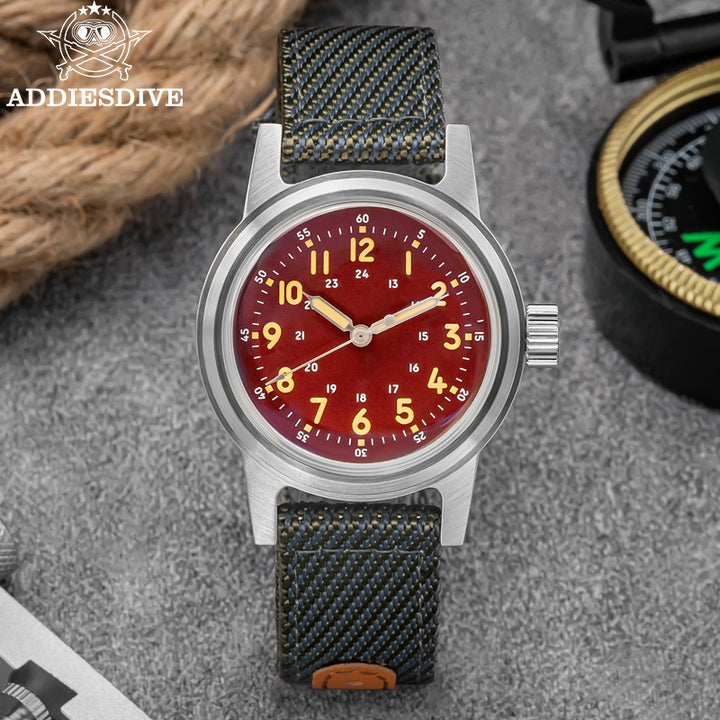 ADDIESDIVE Reloj mecánico vintage de 36 mm AD2076-Beige-