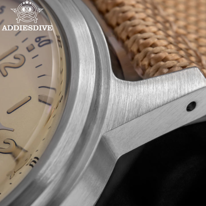 ADDIESDIVE Reloj mecánico vintage de 36 mm AD2076-Beige-