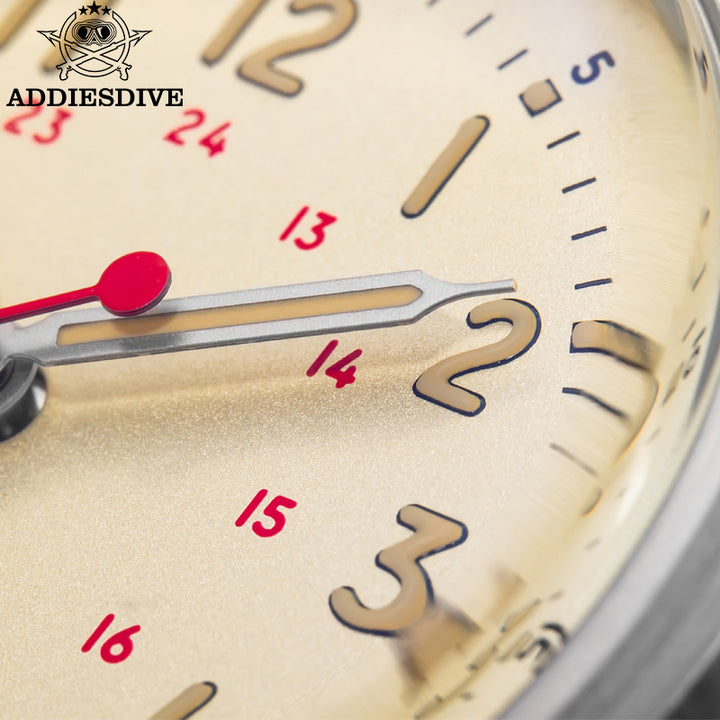 ADDIESDIVE Reloj mecánico vintage de 36 mm AD2076-Beige-
