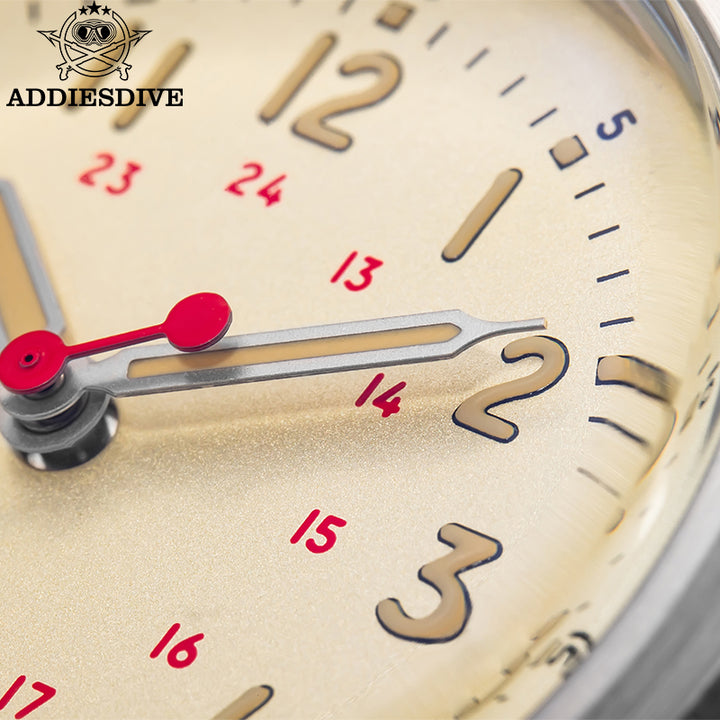 ADDIESDIVE Reloj mecánico vintage de 36 mm AD2076-Beige-
