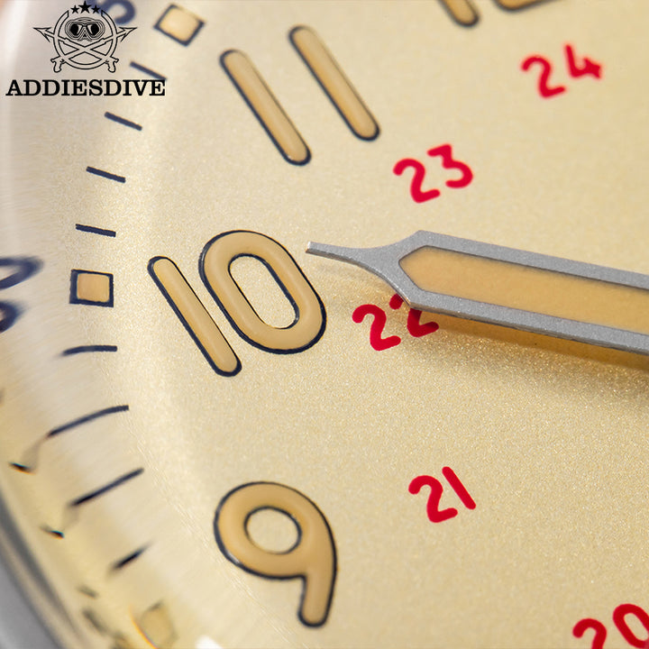 ADDIESDIVE Reloj mecánico vintage de 36 mm AD2076-Beige-