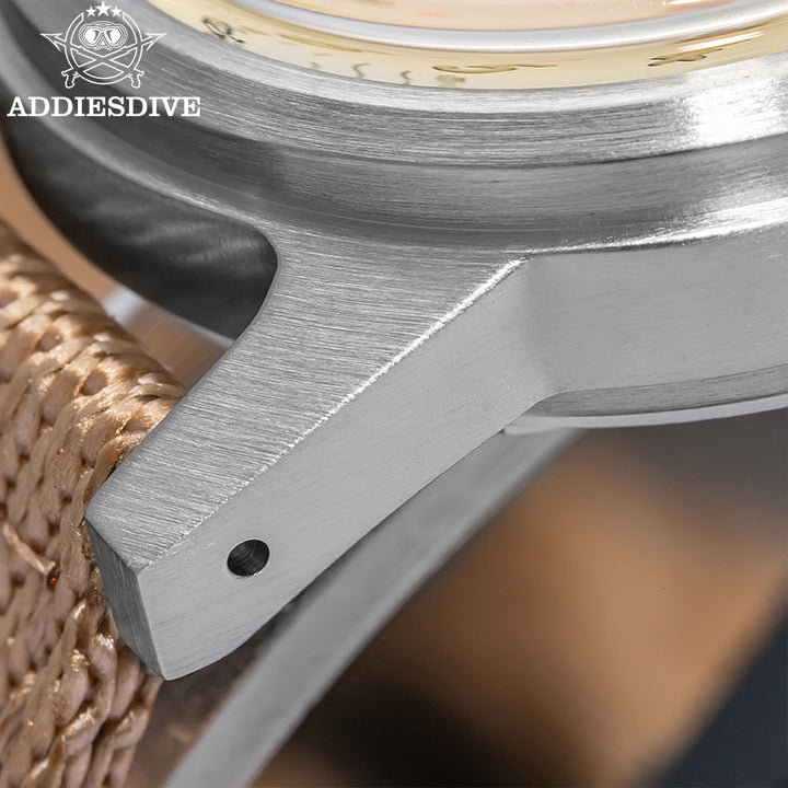 ADDIESDIVE Reloj mecánico vintage de 36 mm AD2076-Beige-