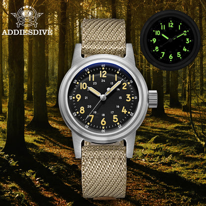 ADDIESDIVE Reloj mecánico vintage de 36 mm AD2076-Beige-