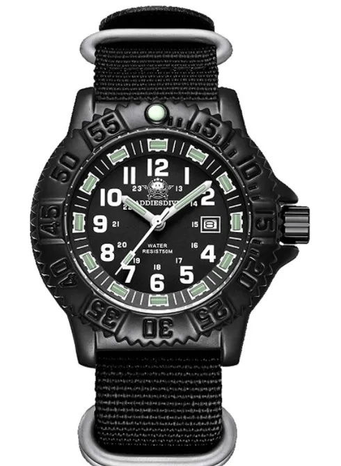 ADDIESDIVE Reloj militar deportivo al aire libre Reloj de cuarzo para hombre 50m resistente al agua (050s) - Addiesdiverelojes