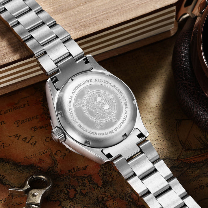 ADDIESDIVE® Scuba Vintage Reloj de buceo automático para hombre （AD2105）-correa de acero-