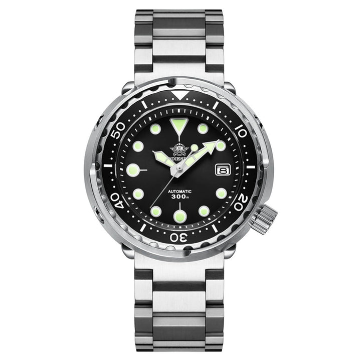 ADDIESDIVE® Tuna 300M Reloj de buceo automático Tuna Diver 3 Colores ( MY-H5)-divers watch-Negro-Correa Oyster-