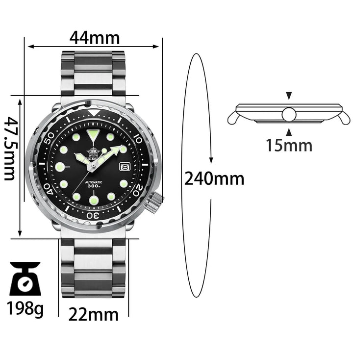 ADDIESDIVE® Tuna 300M Reloj de buceo automático Tuna Diver 3 Colores ( MY-H5) - Addiesdiverelojes