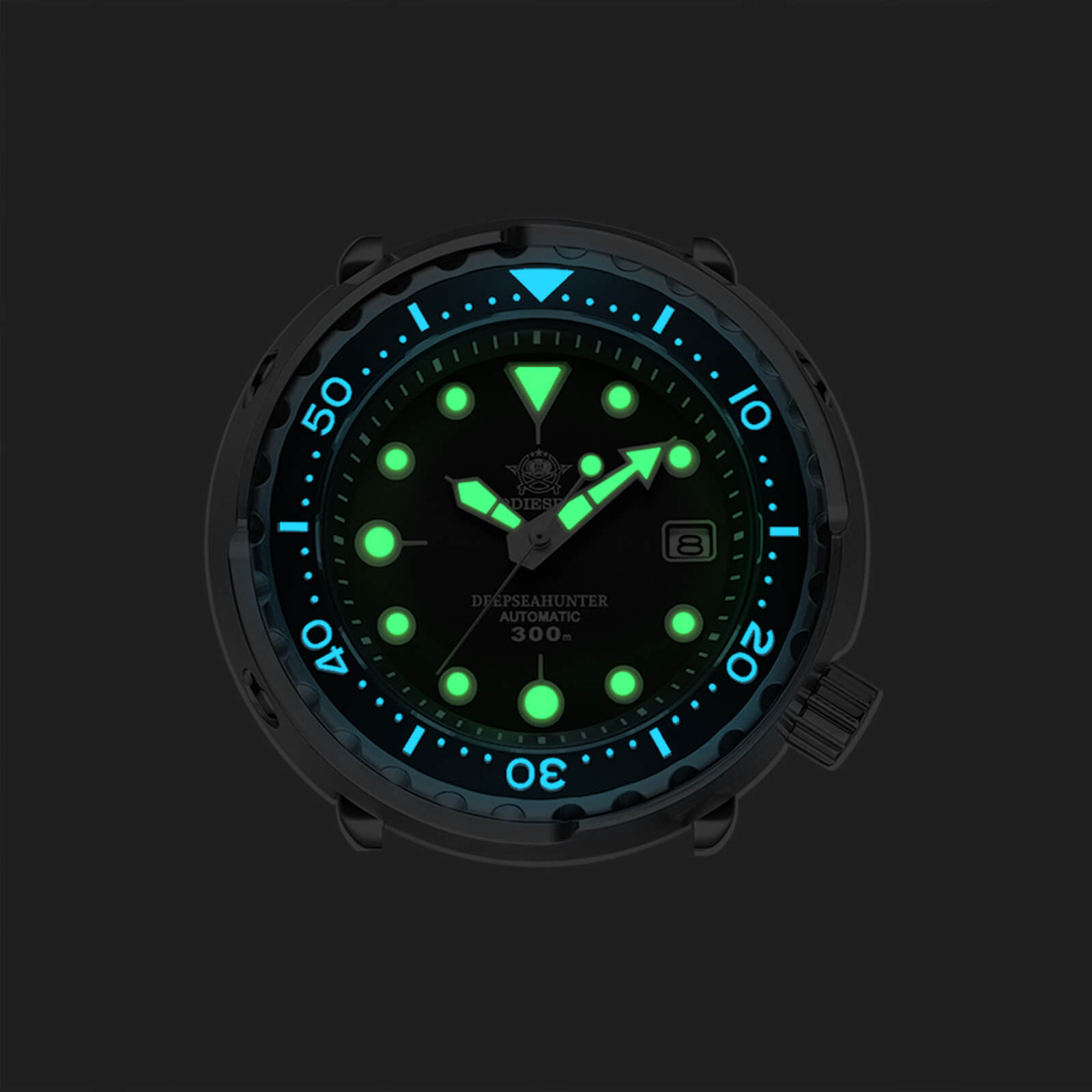 ADDIESDIVE® Tuna 300M Reloj de buceo automático Tuna Diver 3 Colores ( MY-H5)-divers watch-Negro-Correa Oyster-