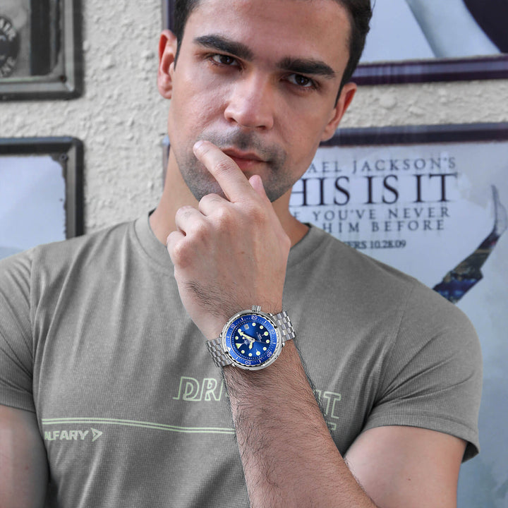 ADDIESDIVE® Tuna 300M Reloj de buceo automático Tuna Diver 3 Colores ( MY-H5)-divers watch-Negro-Correa Oyster-