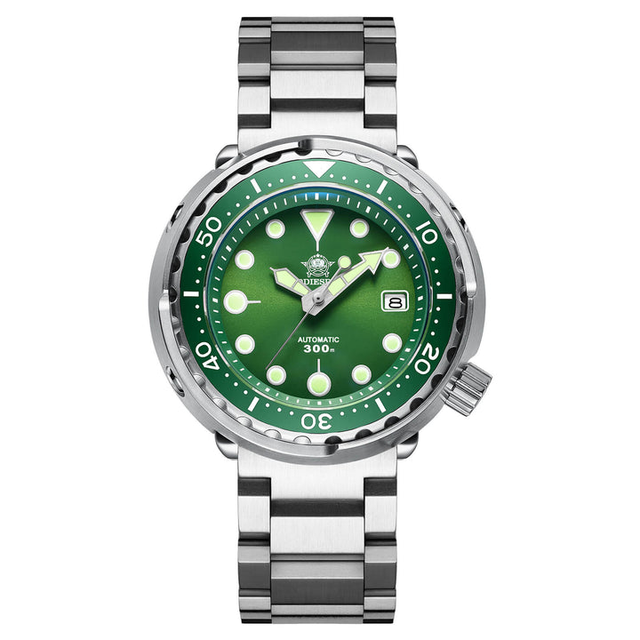 ADDIESDIVE® Tuna 300M Reloj de buceo automático Tuna Diver 3 Colores ( MY-H5)-divers watch-Verde-Correa Oyster-