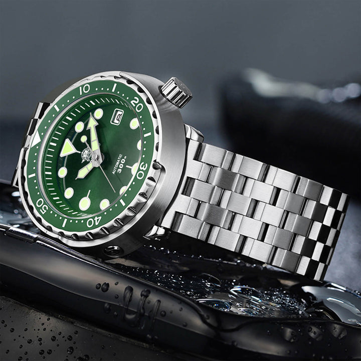 ADDIESDIVE® Tuna 300M Reloj de buceo automático Tuna Diver 3 Colores ( MY-H5)-divers watch-Negro-Correa Oyster-