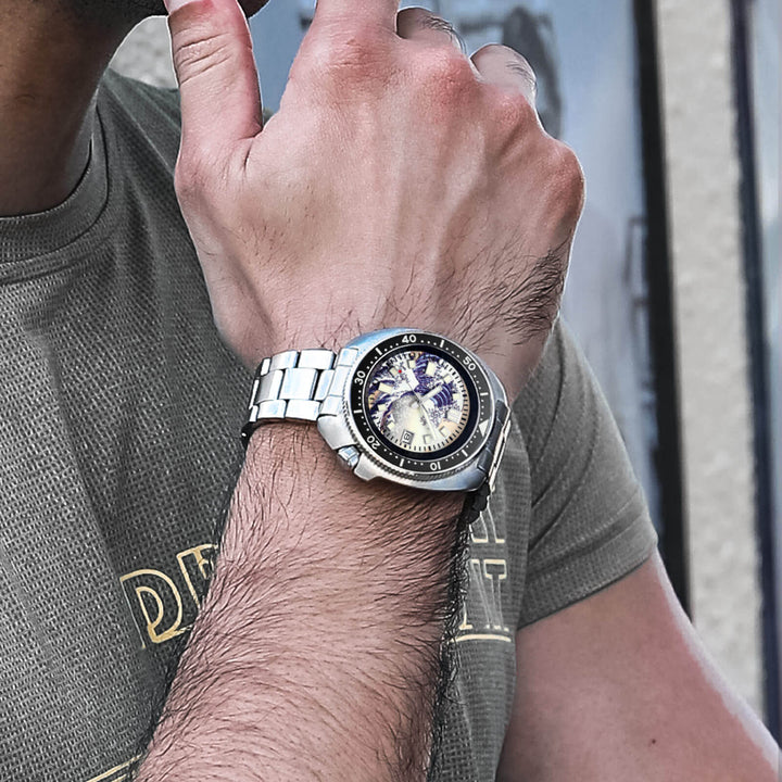 ADDIESIVE Reloj de buceo Cristal de zafiro sintético Esfera luminosa 200M H8-Surf-watch-