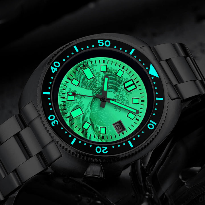 ADDIESIVE Reloj de buceo Cristal de zafiro sintético Esfera luminosa 200M H8-Surf-watch-