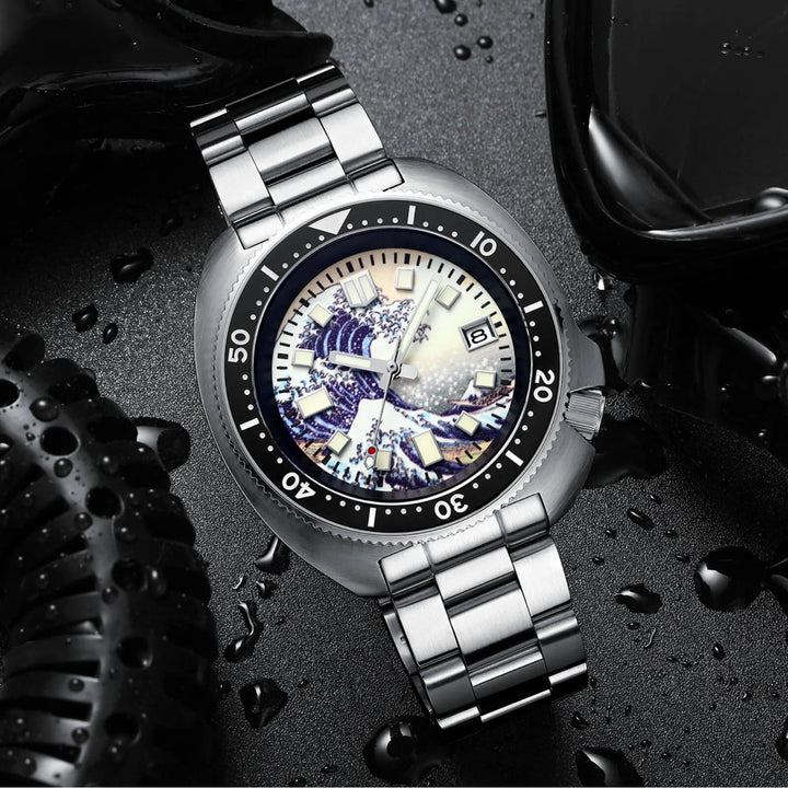 ADDIESIVE Reloj de buceo Cristal de zafiro sintético Esfera luminosa 200M H8-Surf - Addiesdiverelojes