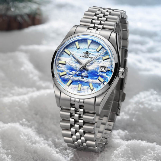 Addiesdive Reloj automático 39mm 3D Sea of Clouds Dial（AD2041）-