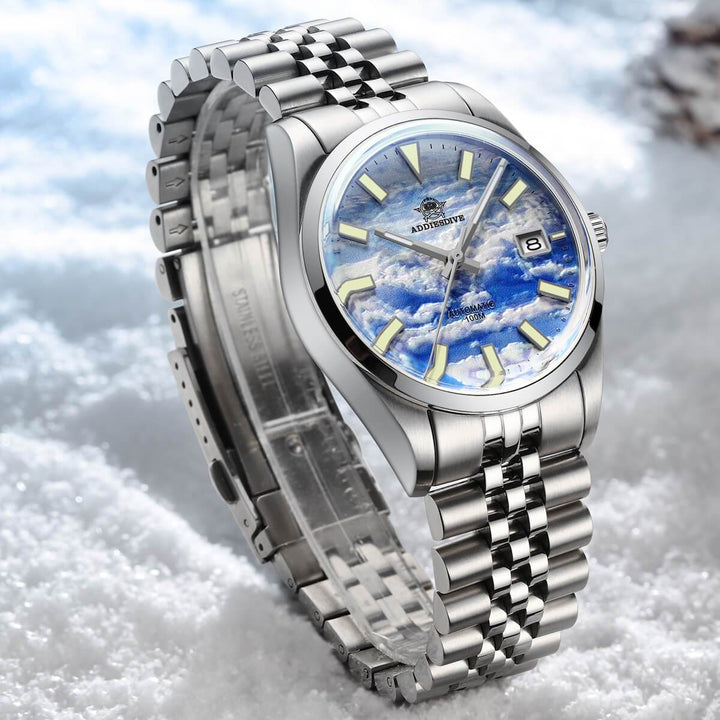 Addiesdive Reloj automático 39mm 3D Sea of Clouds Dial（AD2041）-