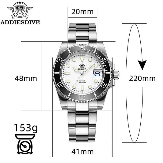 Addiesdive Reloj automático Diver's 200M NH35 (H3D-AC)-