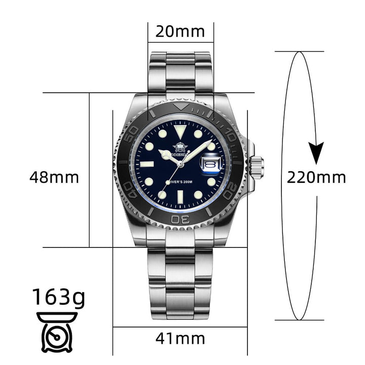 Addiesdive Reloj de cuarzo 41mm Diver's 200M (MY-H3C)-divers watch-Plata-