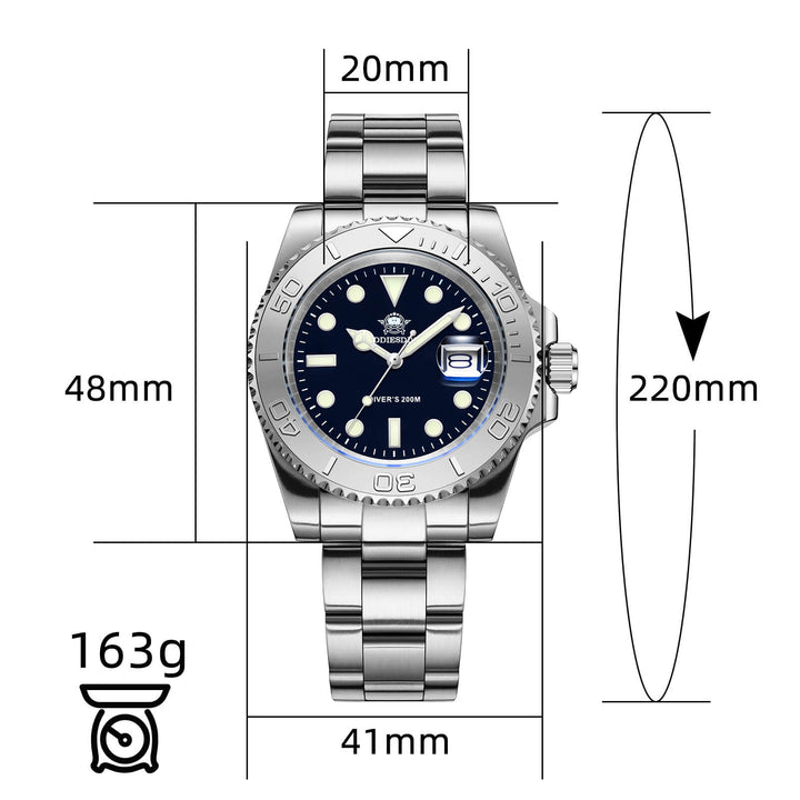 Addiesdive Reloj de cuarzo 41mm Diver's 200M (MY-H3C)-divers watch-Plata-