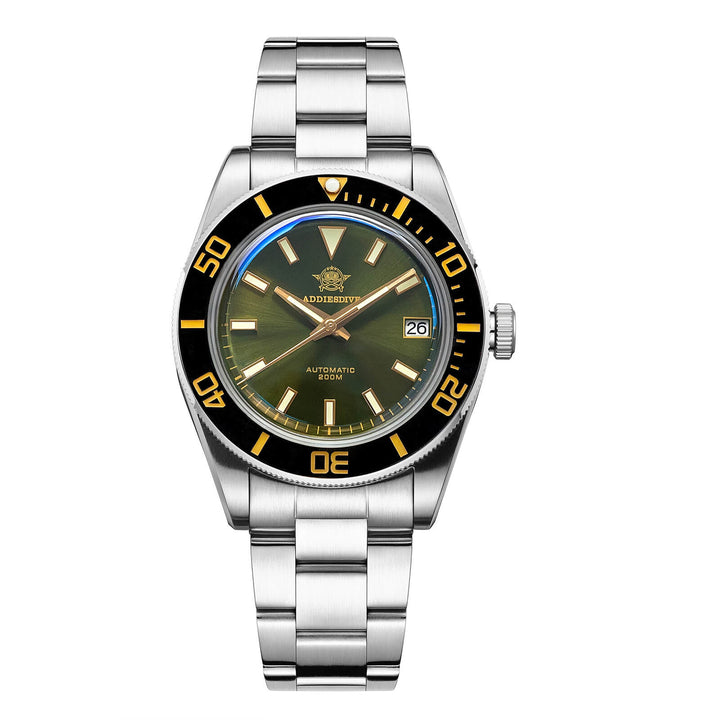 Addiesdive Retro Sub 39mm NH35 Reloj para Hombre AD2084-Verde-