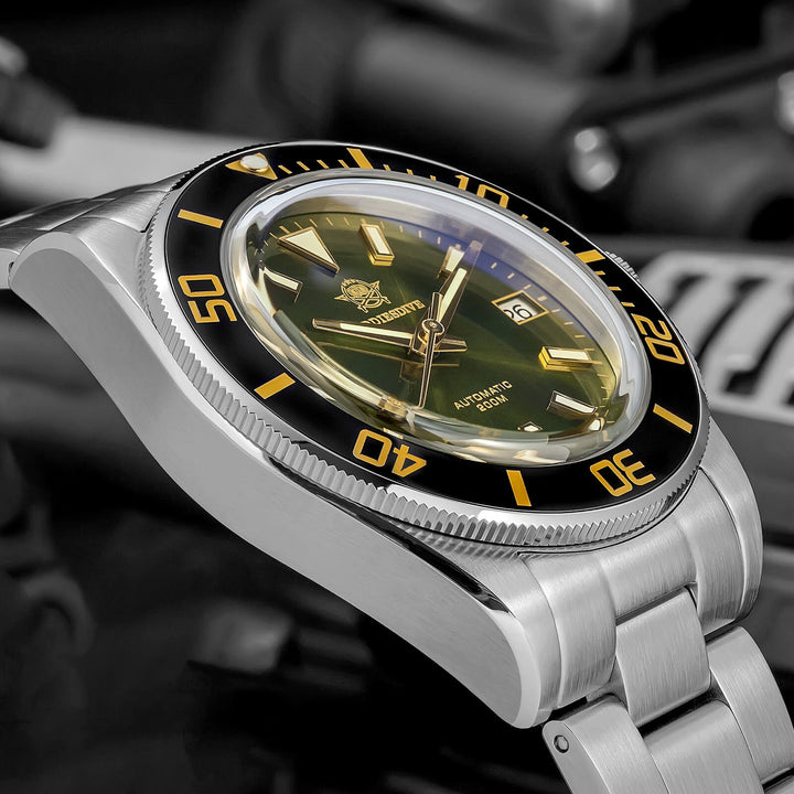 Addiesdive Retro Sub 39mm NH35 Reloj para Hombre AD2084-Verde-