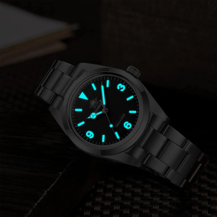 Clásico para parejas: relojes automáticos negros de 39 mm y de cuarzo negros de 36 mm - Addiesdiverelojes