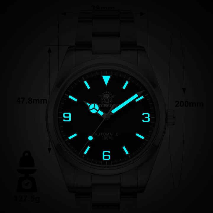 Clásico para parejas: relojes automáticos negros de 39 mm y de cuarzo negros de 36 mm-