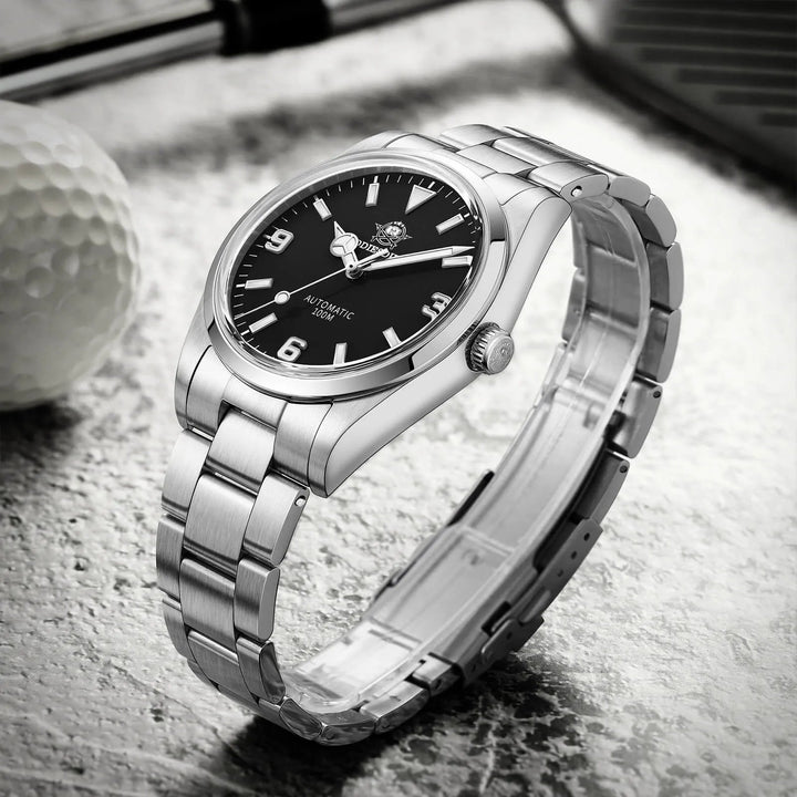 Clásico para parejas: relojes automáticos negros de 39 mm y de cuarzo negros de 36 mm - Addiesdiverelojes