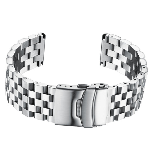 Correa de reloj de acero inoxidable para hombres 22mm，Adecuado para ADDIESDIVE MY-H5，MY-H6.-3 Filas-22mm-