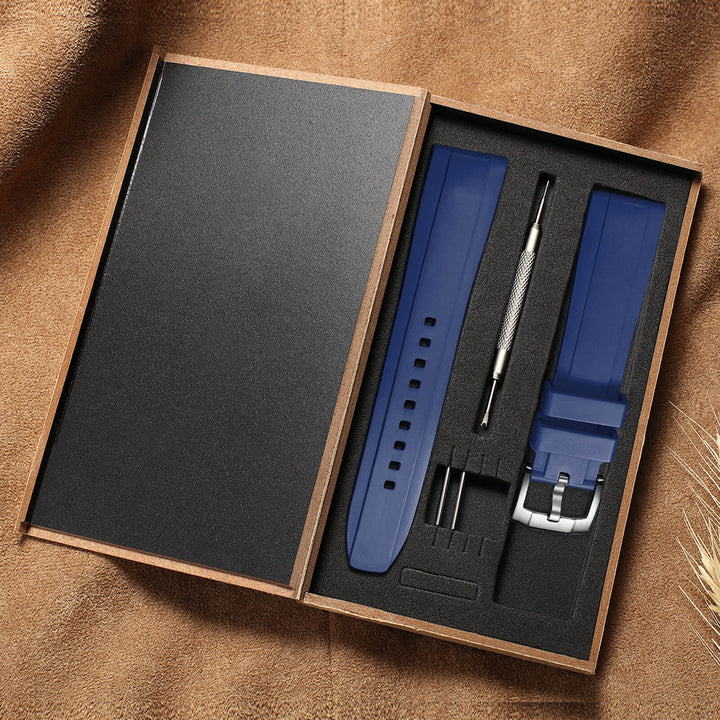 Correa de silicona genérica para relojes de buceo de 22mm-Negro-