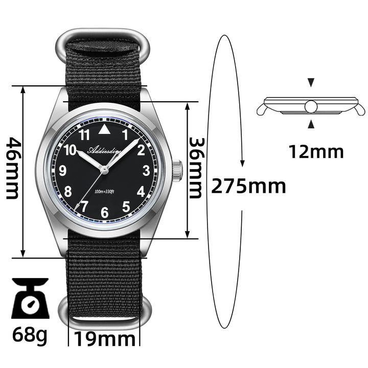 ★Especial Graduación★ADDIESDIVE 37mm VH31 Reloj piloto retro AD2079-Estilo 1-