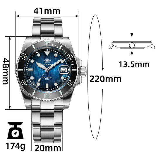 ★Especial Graduación★ADDIESDIVE 41mm reloj de buceo automático, movimiento NH35A AD2078-Negro-