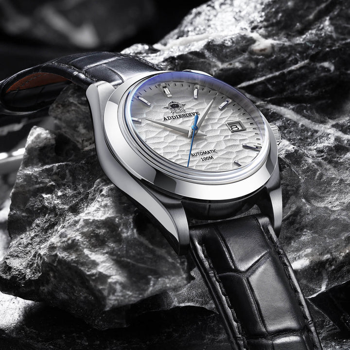 ★Especial Graduación★ADDIESDIVE Reloj Mecánico Retro 39mm AD2118-watch-Brazalete de acero-Blanco-