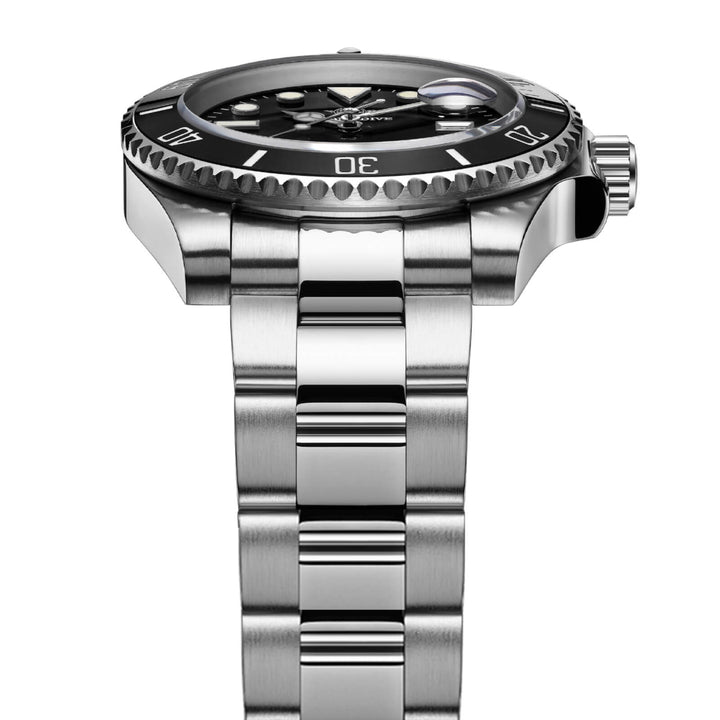 ★Especial Graduación★ADDIESDIVE Reloj Sub Quartz Diver's 200M （H3QZ）-sport watch-Correa de acero inoxidable-Negro-