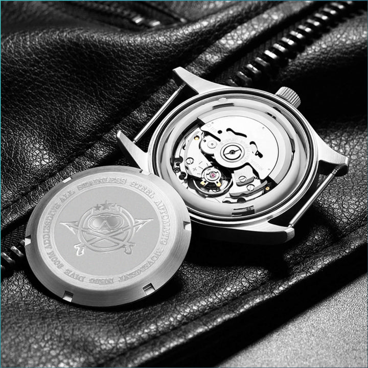 ★Especial Graduación★ADDIESDIVE® Reloj automático 39mm Movimiento NH35A Correa de acero (MY-H2)-pilot watch-Negro-