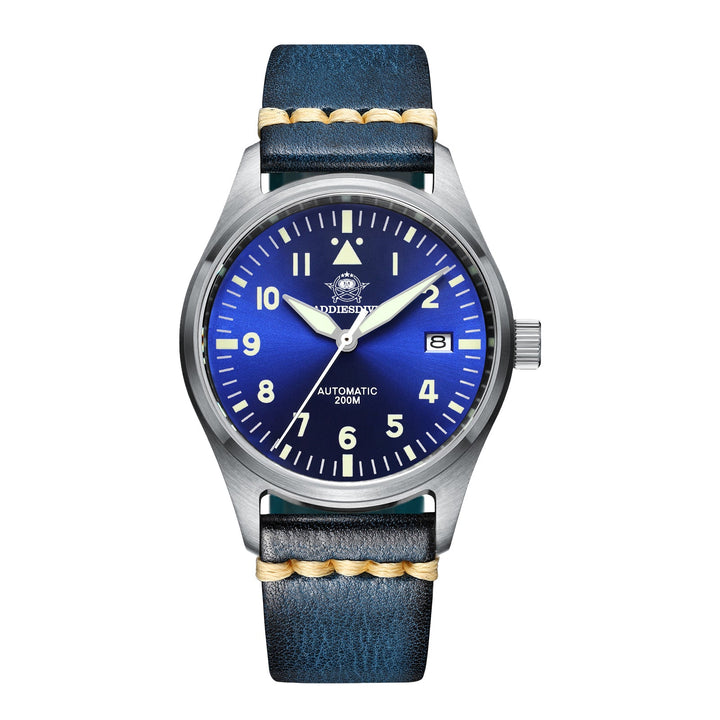 ★Especial Graduación★ADDIESDIVE® Reloj automático elegante de 39 mm para hombre (MY-H2)-pilot watch-Azul-Azul-