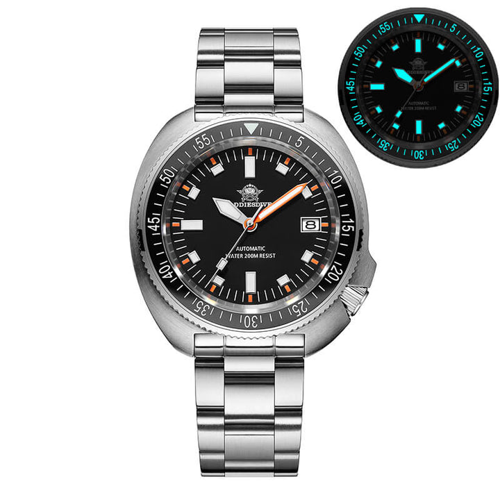 ★Especial Graduación★ADDIESDIVE Reloj de buceo Retro Captain Willard AD2081-Negro-