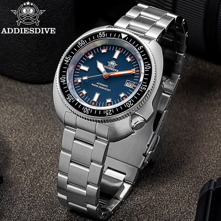 ★Especial Graduación★ADDIESDIVE Reloj de buceo Retro Captain Willard AD2081-Negro-
