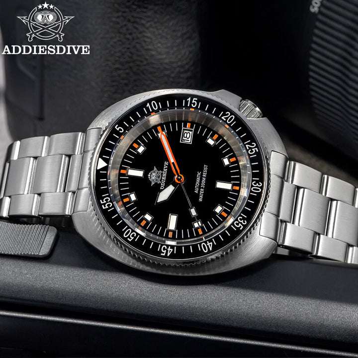 ★Especial Graduación★ADDIESDIVE Reloj de buceo Retro Captain Willard AD2081-Negro-