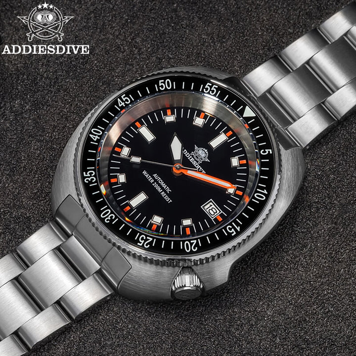 ★Especial Graduación★ADDIESDIVE Reloj de buceo Retro Captain Willard AD2081-Negro-