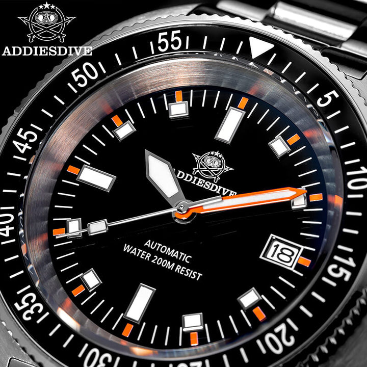 ★Especial Graduación★ADDIESDIVE Reloj de buceo Retro Captain Willard AD2081-Negro-