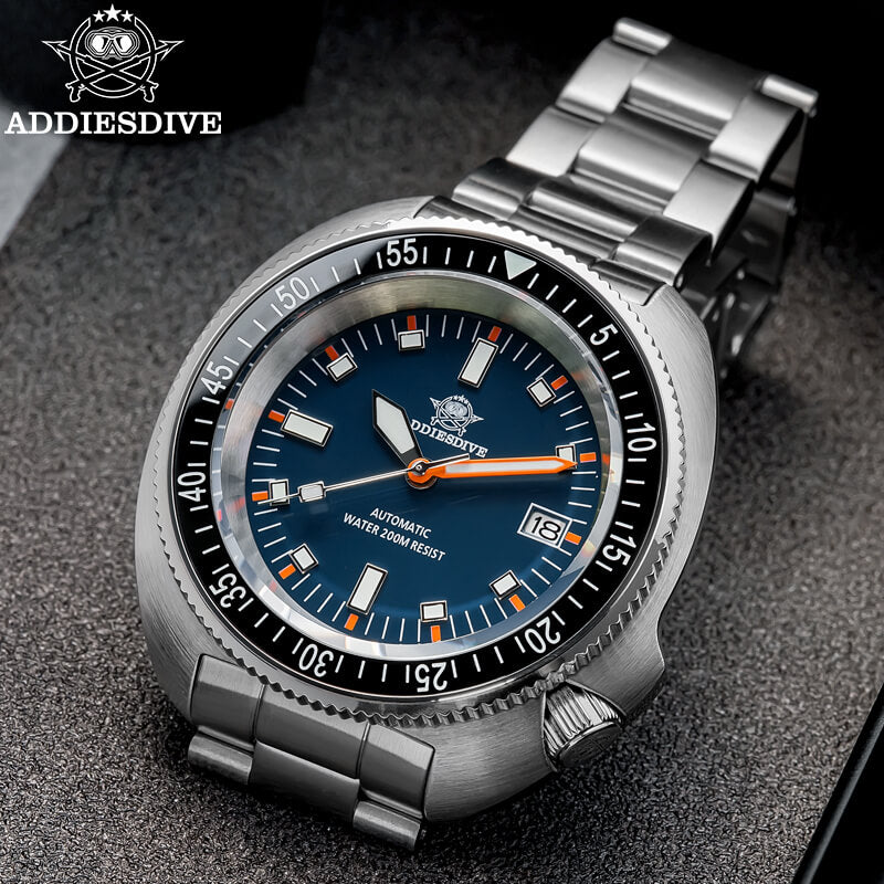 ★Especial Graduación★ADDIESDIVE Reloj de buceo Retro Captain Willard AD2081-Negro-