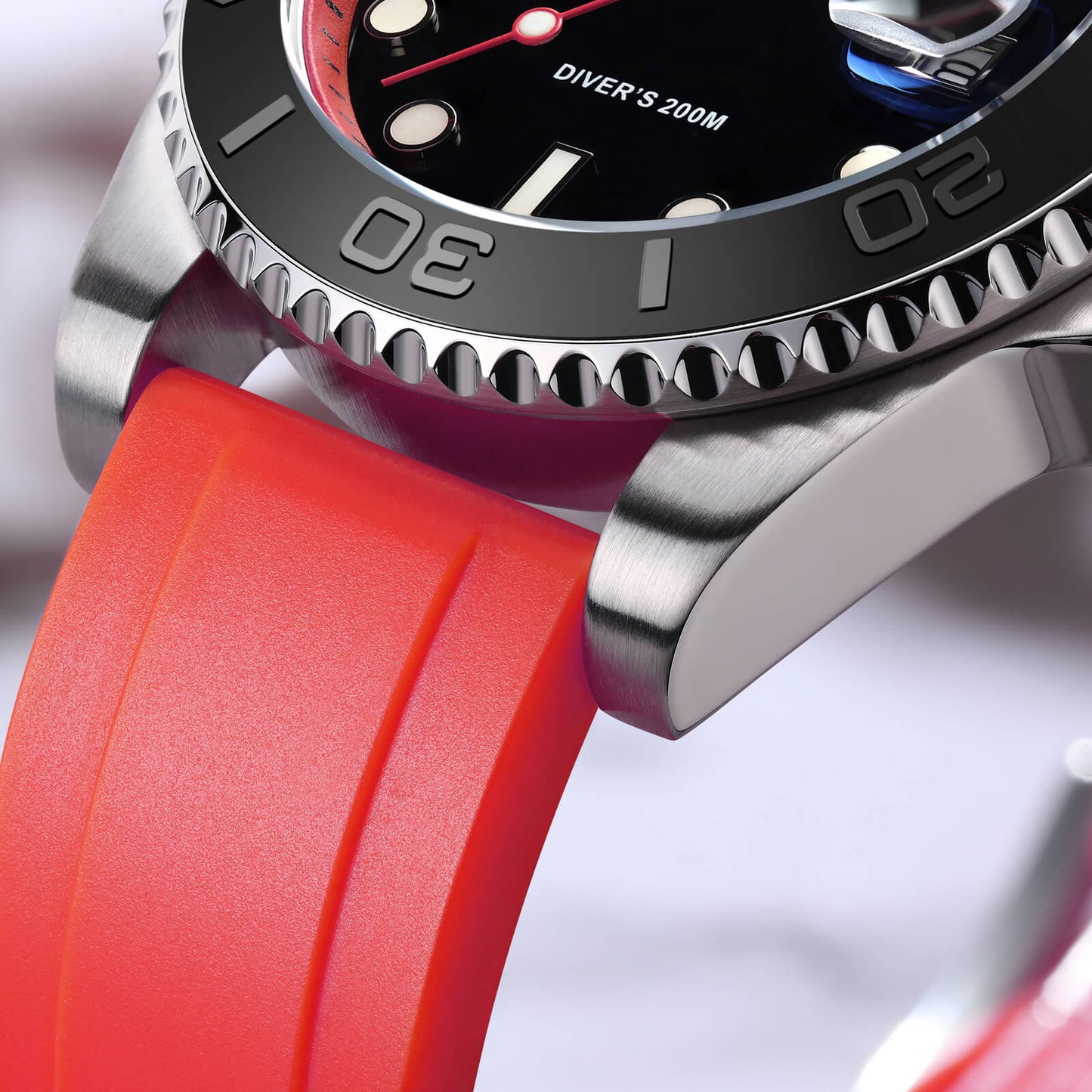 ★Especial Graduación★ADDIESDIVE Reloj deportivo de cuarzo de 41mm resistente al agua 200M (AD2040)-Correa de caucho-Bisel plateado-Naranja