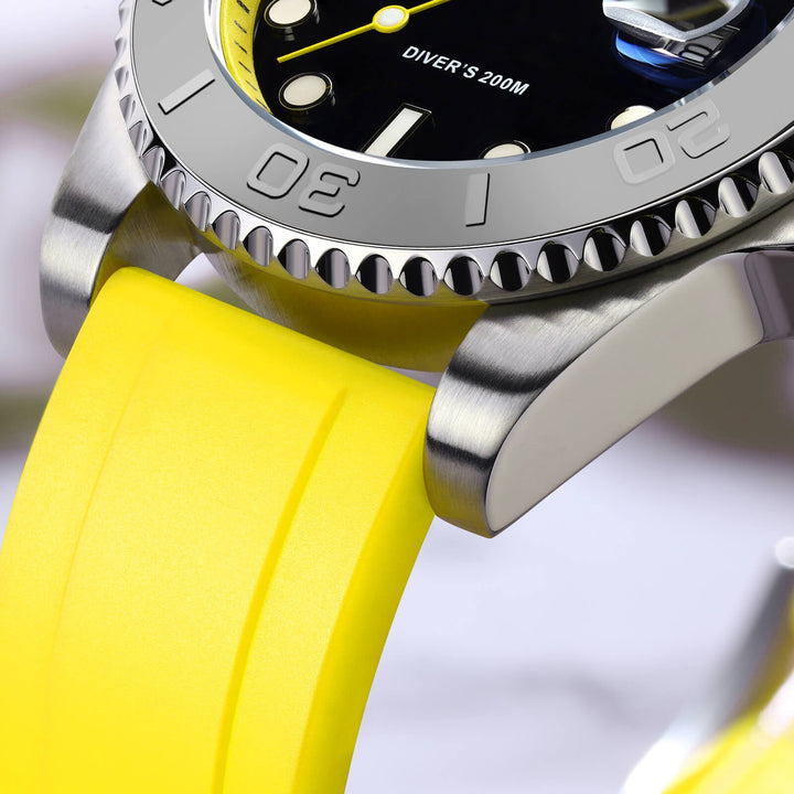 ★Especial Graduación★ADDIESDIVE Reloj deportivo de cuarzo de 41mm resistente al agua 200M (AD2040)-Correa de caucho-Bisel plateado-Naranja