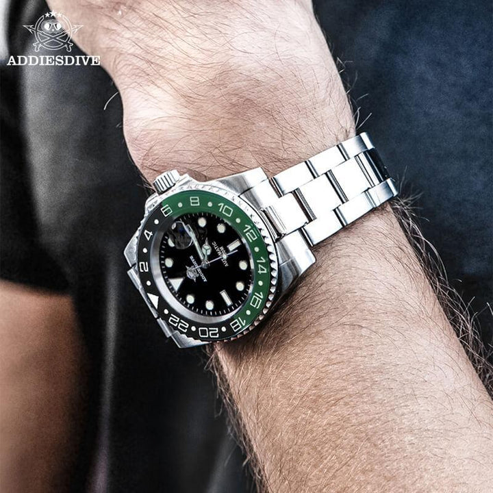 ★Oferta★ADDIESDIVE Reloj de buceo automático para hombre Diver's 200M NH35A (H3AC)-Negro/Verde-